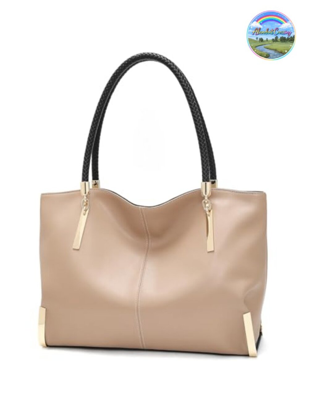 Genuine Leather Tote Handbag Minimalist Shoulder Bag for Women